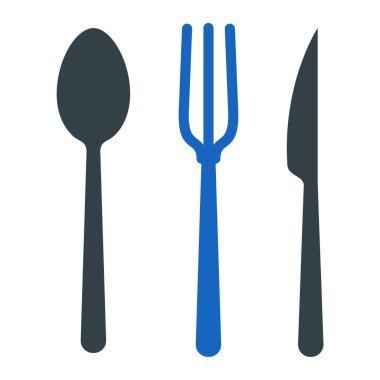 Bıçak çatalı ve kaşık ikonu. Bıçak ve çatal bıçak. vektör illüstrasyonu