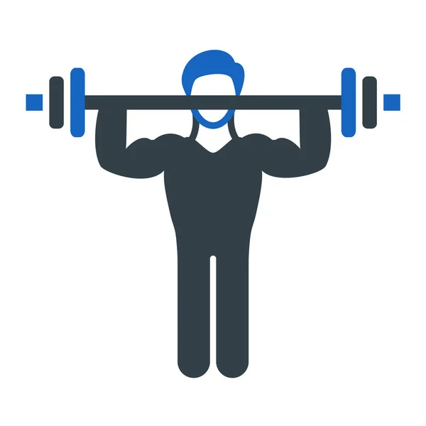 Man Barbell Icon Sport Fitness Theme Isolated Design Vector Illustration — Stock Vector