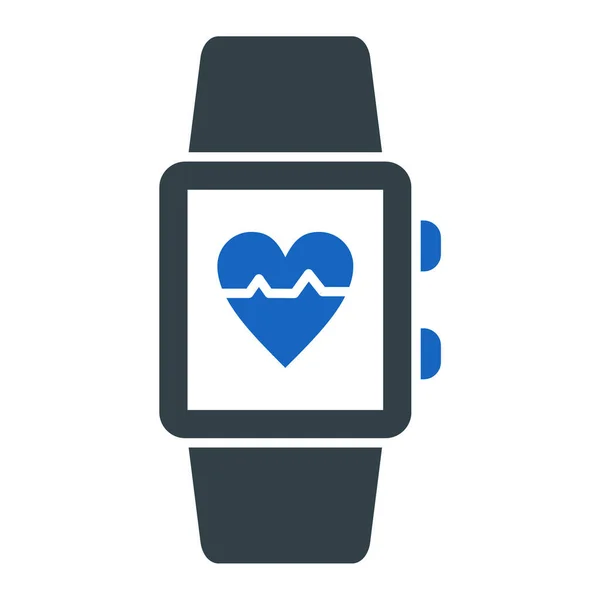 Smartwatch Mit Herzfrequenzsymbol Vektordarstellung — Stockvektor