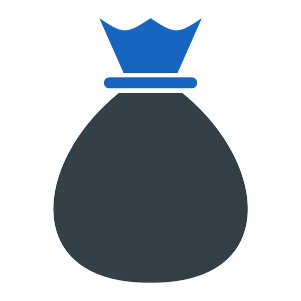 Money Bag Icon Flat Design Style Vector Illustration — Vetor de Stock