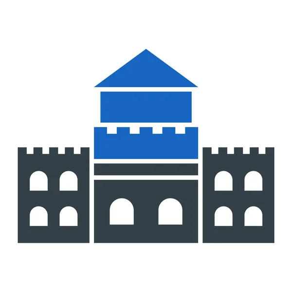 Castle Ícone Web Ilustração Simples — Vetor de Stock