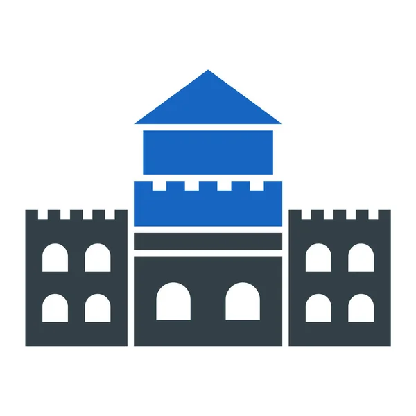 Castillo Icono Web Ilustración Simple — Vector de stock