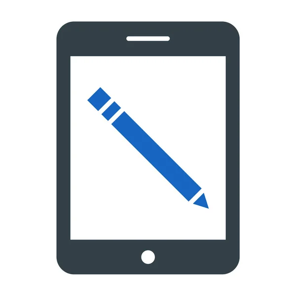 Smartphone Pen Pencil Edit Web Icon Vector Illustration — стоковый вектор