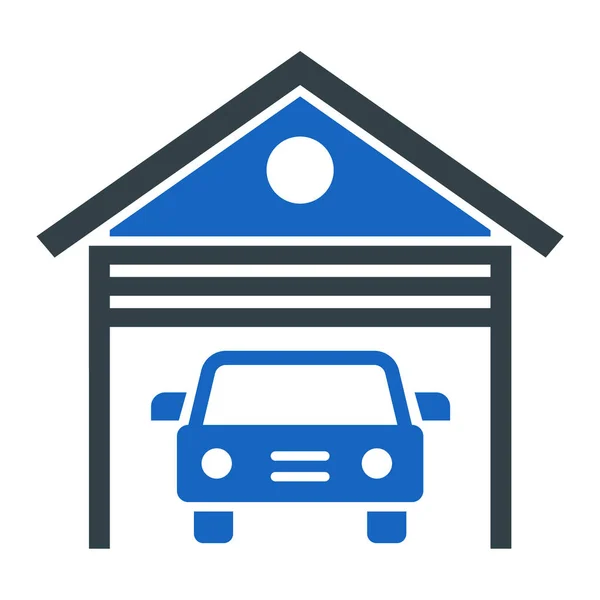Carro Garagem Ícone Vetor Ilustração — Vetor de Stock