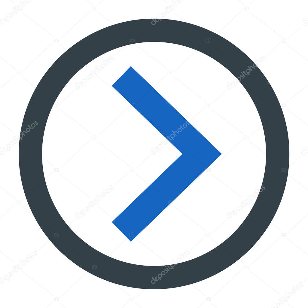 arrow right vector icon. style is outline flat symbol, rounded angles, white background.