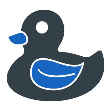 Ördek ikonu. Web için basit plastik oyuncak vektör simgeleri çizimi