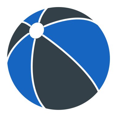 Plaj topu ikonu. Ağ için mavi deniz voleybolu vektör simgelerinin basit bir gösterimi