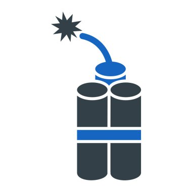 Bomba ikonu. Ağ için dinamit vektör sembolünün basit bir gösterimi