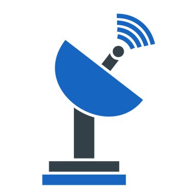 uydu anten simgesi. Düz renk tasarımı. vektör illüstrasyonu.