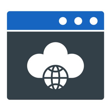 bulut hesaplama simgesi, vektör illüstrasyonu