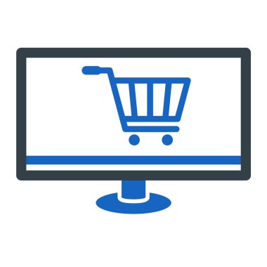 Alışveriş arabası ikon vektör illüstrasyonu