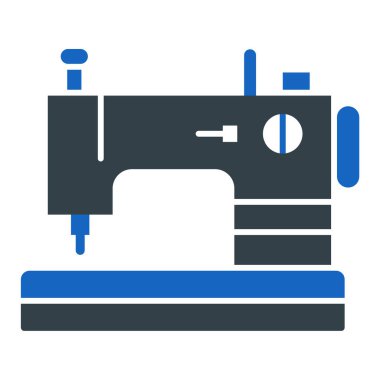 Beyaz arka plan üzerinde izole dikiş makinesi simgesini