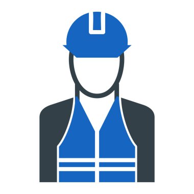 İnşaat işçisi ikonu. Web için oluşturucu vektör simgelerinin basit illüstrasyonu