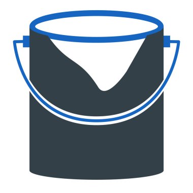 Boya kovası ikonu. Web için temizlik ekipmanı vektör simgelerinin basit çizimi