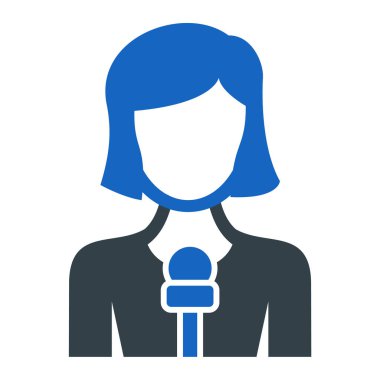 Muhabir. Web simgesi basit illüstrasyon