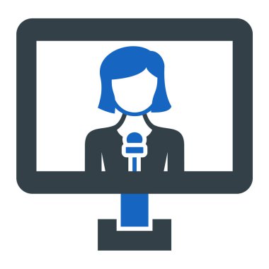 Muhabir. Web simgesi basit illüstrasyon