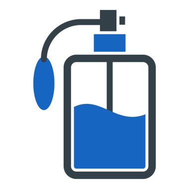 Parfüm şişesi ikonu. Beyaz arkaplanda izole edilmiş web tasarımı için sprey fırçası vektör simgelerinin basit çizimi