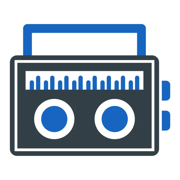 Leitor Música Ícone Vetor Esboço Sinal Gravador Cassetes Áudio Ilustração —  Vetores de Stock
