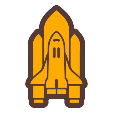 Roket. Web simgesi vektör illüstrasyonu