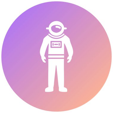 Astronot simgesi beyaz arkaplanda izole edildi. vektör illüstrasyonu