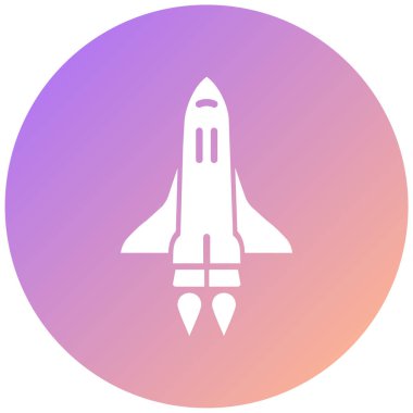 Roket. Web simgesi basit illüstrasyon