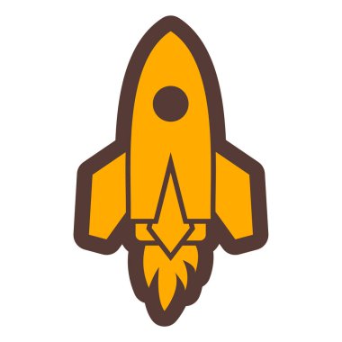 roket ikonu vektör illüstrasyonu