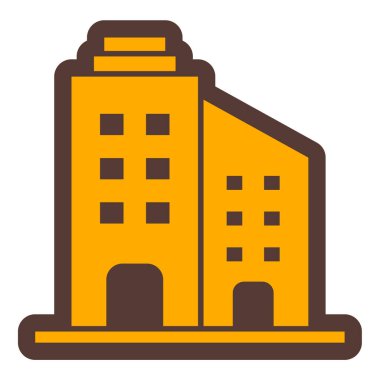 Bina. Web simgesi basit illüstrasyon