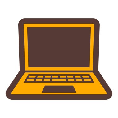 bilgisayar ve ekran vektör illüstrasyon tasarımlı dizüstü bilgisayar