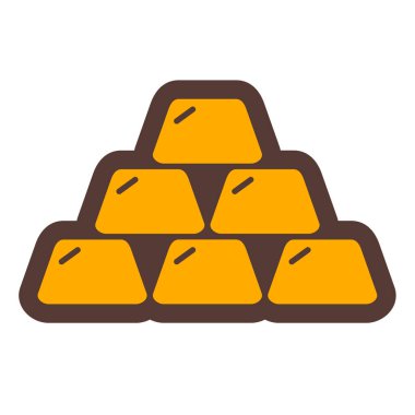 beyaz zemin üzerine altın külçelerini simgesi