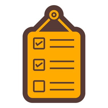 Kontrol listesi simgesi. Web için basit pano vektör simgeleri çizimi