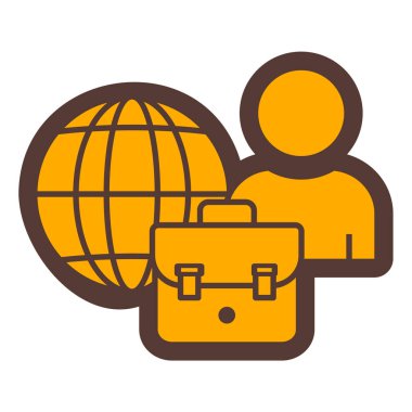 iş ve finans düz simgesi, vektör illüstrasyonu