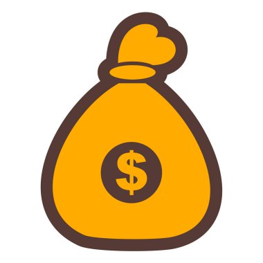 Para çantası ikonu. dolar sikkelerinin düz çizimi ağ için vektör simgeleri
