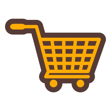 Alışveriş arabası ikonu. Web için süpermarket troleybüs vektör simgelerinin basit çizimi