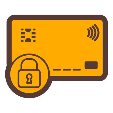 kredi kartı ile asma kilit vektör çizim tasarım