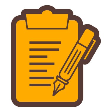 Kalem ve kalem ikonu vektör illüstrasyon tasarımlı pano