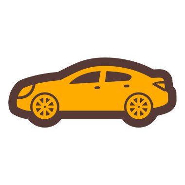 Araba ikonu. Web tasarımı için taksi vektör simgelerinin düz çizimi