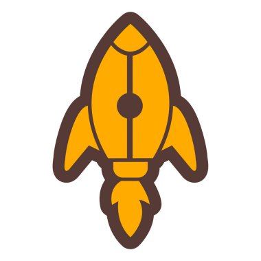 Roket. Web simgesi basit illüstrasyon