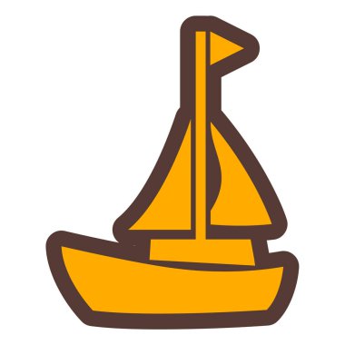 Tekne. Web simgesi basit illüstrasyon