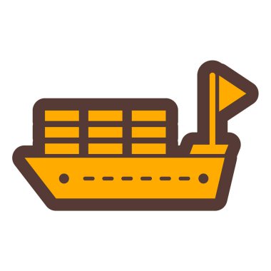 Gemi. Web simgesi basit illüstrasyon