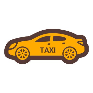 Araba ikonu. Web için taksi vektör simgelerinin düz çizimi