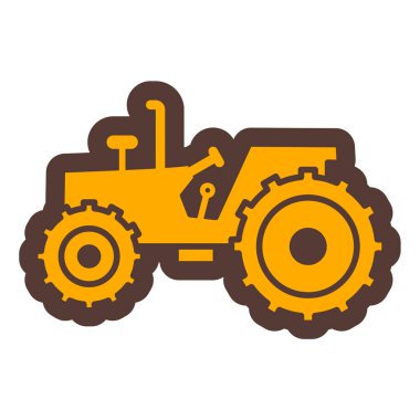 Traktör ikonu. Web için çiftlik vektör simgelerinin özet çizimi
