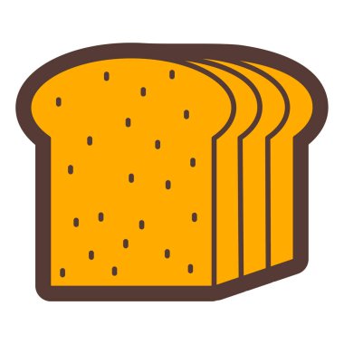 Ekmek ikonu. Fırın gıda sembolü. Yalnız tasarım. vektör illüstrasyonu