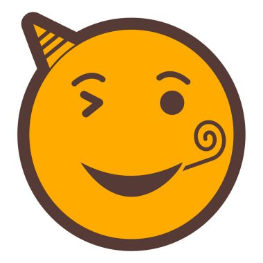 Gülen yüz ifadesi, emoji, ifade, vektör illüstrasyonu