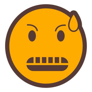 üzgün yüz ifadesi, vektör illüstrasyonu