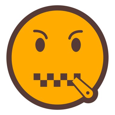 Üzgün yüz simgesi simgesi. Web tasarımı için gülümseme emoji vektör simgelerinin basit bir gösterimi