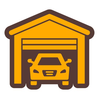 araba garajı ikonu vektör illüstrasyonu