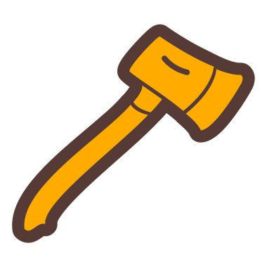 Balta simgesinin el çizimi vektör çizimi