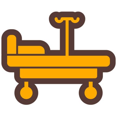 hastane yatağında. Vektör çizim