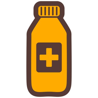 İlaç şişesi. Basit illüstrasyon