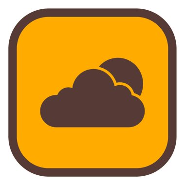 Bulut ve güneş ikonu, vektör çizimi. düz tasarım biçimi